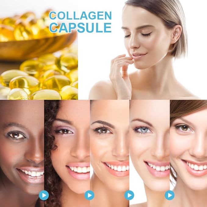 Multi-Collagen Complex + Biotin + Vitamin C – Types I II III V &amp X – Natural Supplement for Hair Skin Nails &amp Joint Support 2 Month Supply 120 Softgels