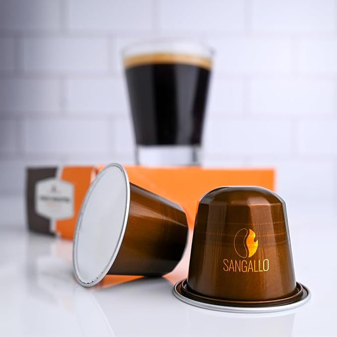 Fresh Roasted Coffee for Nespresso OriginalLine Sangallo Italian Craft Espresso 60 Count Aluminum Capsules