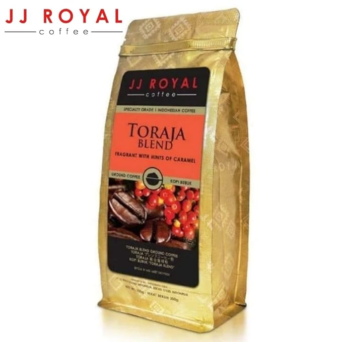 JJ Royal Coffee Toraja Blend 200g Ground Coffee (Pack of 4)