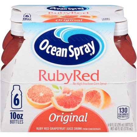 Ocean Spray Fruit Juice Ruby Red Grapefruit 10 Fl Oz 6 Count (6 Pack)