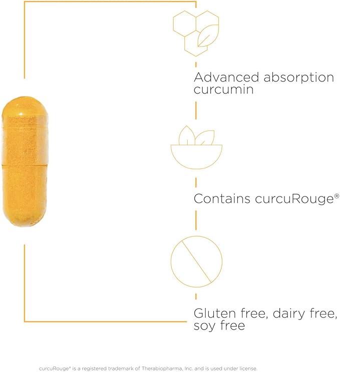 Integrative Therapeutics Curalieve - Curcumin Formula for Antioxidant Support* - High Absorption Curcumin - Vegan Gluten-Free &amp Dairy-Free - 60 Capsules (30 Servings)
