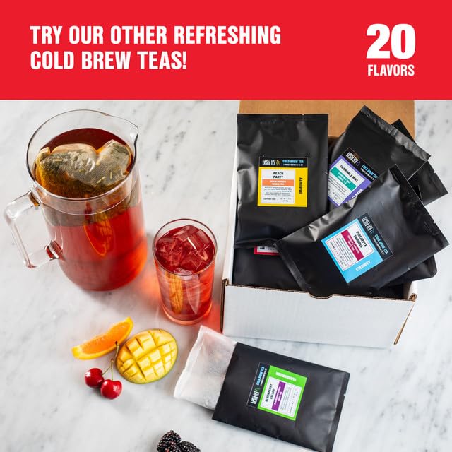Tiesta Tea - Blackberry Bellini Cold Brew Loose Leaf Blackberry Citrus Green Tea Medium Caffeinated Cold Brew Packets Makes 64 oz of Pitcher Per Bag (Pack of 10)