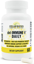 Del-Immune V Daily by Stellar Biotics All-Natural Immune Support &amp Gut Health Immediate Care Metabiotic: NextGen Probiotic Therapy (60 Caps)