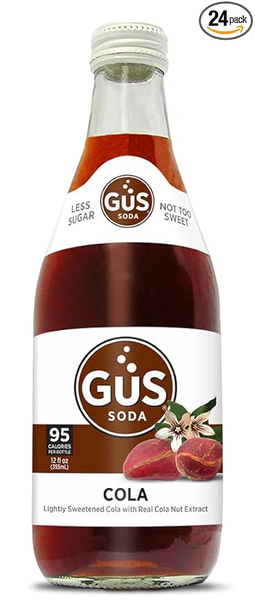 GuS Grown-Up Soda | Lightly Sweetened Sodas with Real Juices | 12 Fl Oz (Pack of 24) (Dry Cola)