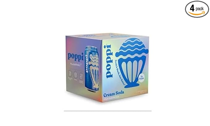 Prebiotic Soda Beverage with Apple Cider Vinegar Seltzer Water and Fruit cream soda 12 Fl Oz 4pack