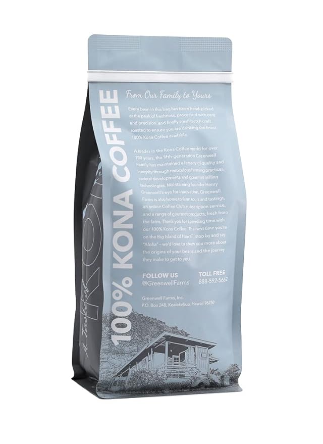 Greenwell Farms 100% Hawaiian Kona Coffee - Macadamia Nut Flavor Whole Bean 16oz