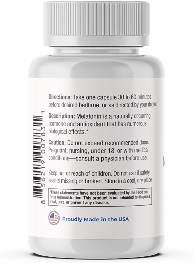 120mg Extra Strength Melatonin MAX - Single Capsule Dose - High Dosage Melatonin Ensures Ampifly Supply Of This Important Hormone - 100% Drug-Free Vegan Non-GMO Gluten-Free (180 Capsules)