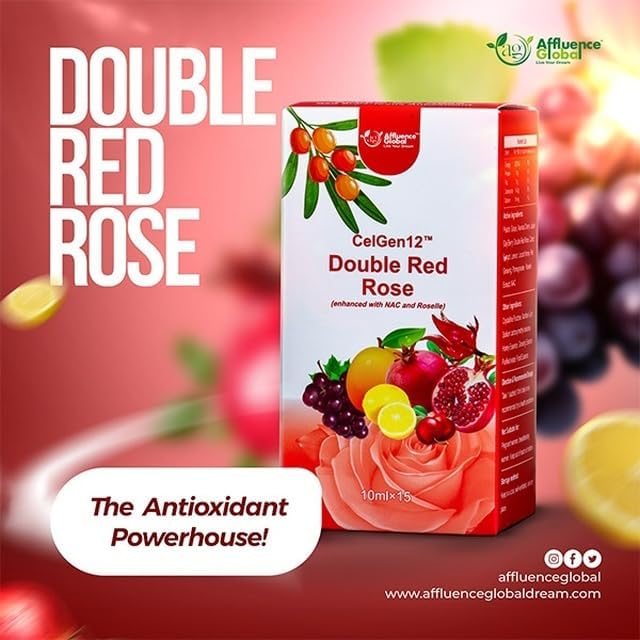 CelGen12 Double Red Rose Natural Immune Support Supplement Mixed Fruit Blend 15 Sachets 10ml