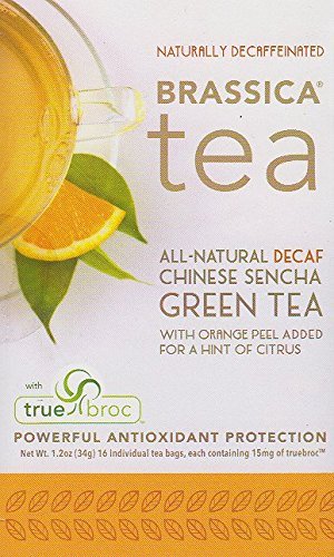 Brassica® DECAF. Green W/Orange Tea W/sgs~ 6 Boxes (96 Tea Bags)