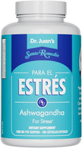 Santo Remedio Ashwagandha Capsules by Dr. Juan Rivera Stress Support Supplement 1000 mg Per Serving 180 Vegetarian Capsules No Artificial Flavors Sugar &amp Sodium Free Daily Wellness Support