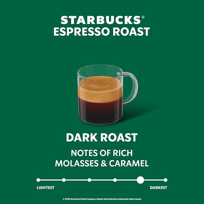 Starbucks by Nespresso Vertuo Dark Roast Espresso 50-count Espresso Pods Brews 1.35 oz.