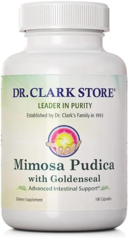 Dr Clark Store Mimosa Pudica &amp Goldenseal – 100 Capsules Supports Digestive Health Gut Balance &amp Immune Support