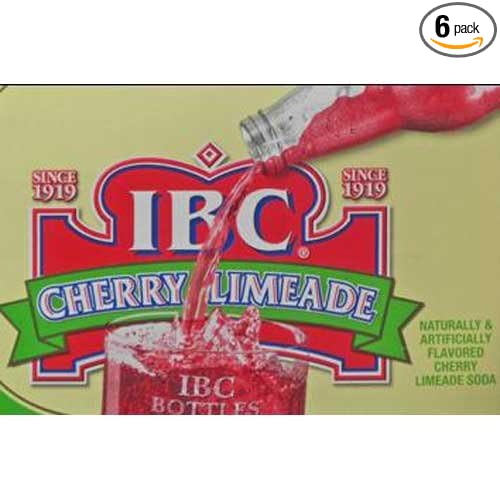 IBC Cherry Limeade with Sugar 12 Ounce Glass Bottle -- 6 per case.