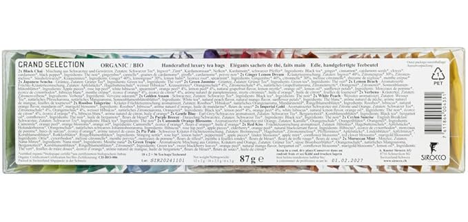 SIROCCO TEA - Grand Selection - 36 Tea Bags of 18 teas