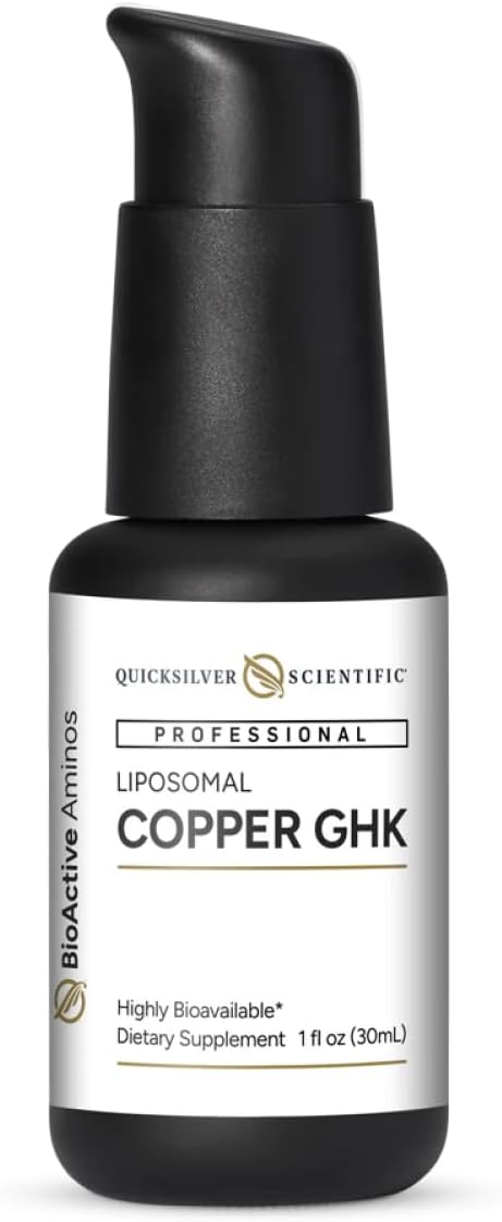 Quicksilver Scientific Oral Liposomal Copper GHK - Oral Liposomal Supplement for Collagen Support - Vegan Gluten-Free Sugar-Free &amp Non-GMO - 1 fl oz (30 Servings)