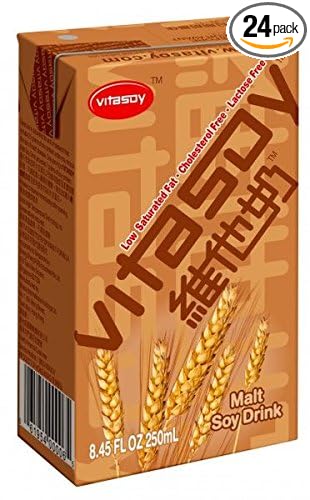 Vitasoy Soy Milk Drink Malt Flavor 8.45oz (Pack of 24)