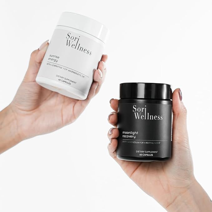 Sun &amp Moon Bundle – Day &amp Night Energy &amp Recovery Pack – 60 Capsules Each (30 Servings) – Includes Sunrise Energy &amp Moonlight Recovery – Vegan Non‑GMO