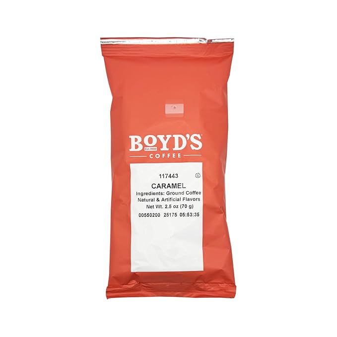 Boyd's Caramel Flavored Ground Coffee 46/2.5oz Pre-Portioned Packets