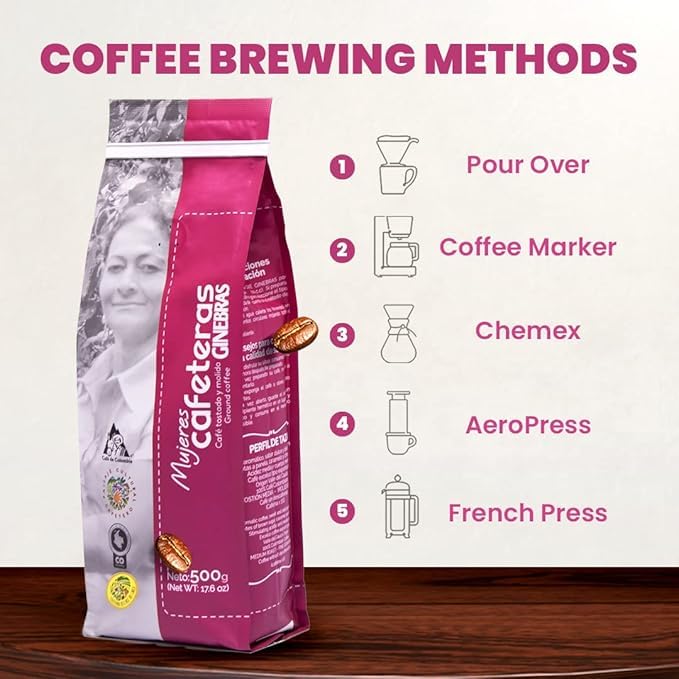 Mujeres Cafeteras Cafe Ginebras Cafexcoop Coffarmers Federacion Cafetera Colombia | 100% Colombian Specialty Coffee Whole Bean 17.6oz-500gr