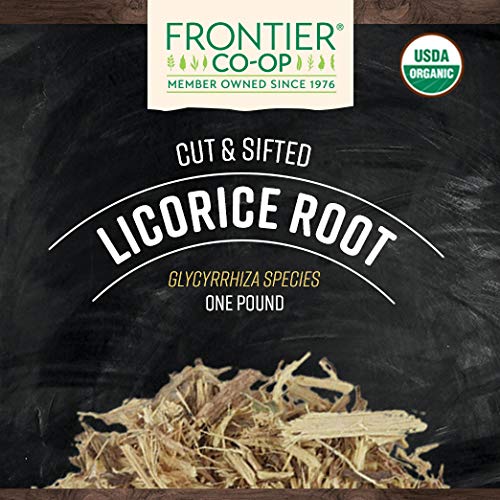 Frontier Co-op Licorice Root Cut and Sifted Certified Organic Kosher | 1 lb. Bulk Bag | Glycyrrhiza species