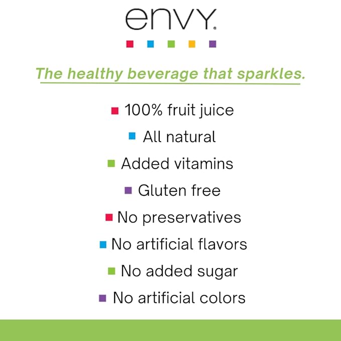 Envy Sparkling 100% Fruit Juice Fuji Apple 8oz (Case of 24)