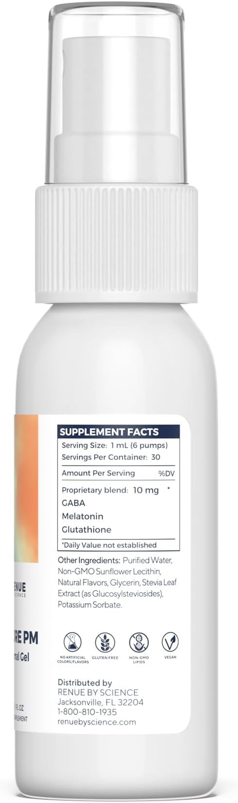 Renue By Science Restore PM | Liposomal Melatonin GABA Supplement Spray | 30ml Spray with Melatonin Glutathione &amp GABA 10mg - Sleep Aid Melatonin | Non-GMO | Made in The USA &amp Third Party Test