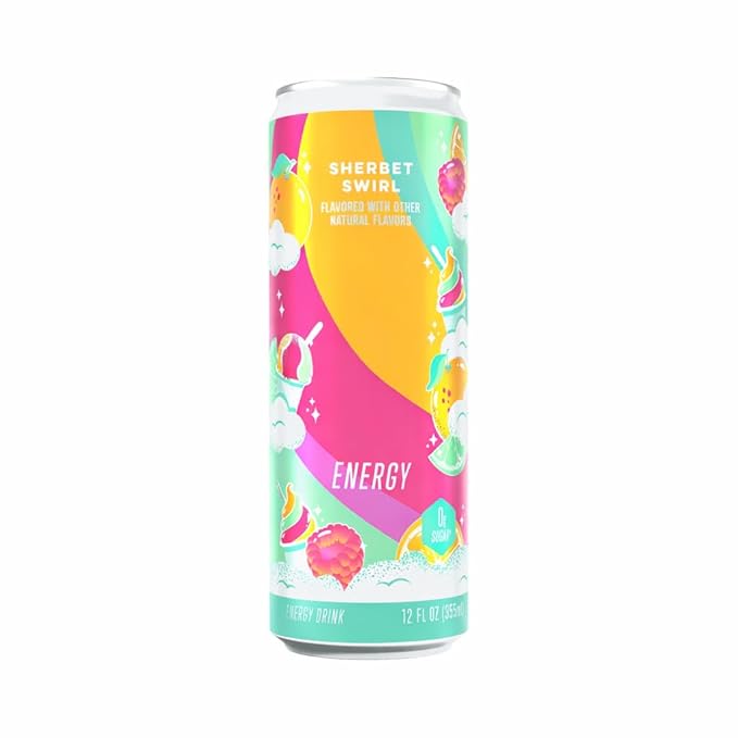 New Alanni Energy Drink Assorted 6 Pack – Cotton Candy Strawberry Sunrise Sherbet Swirl Flavors – Sweet Refreshing Powerful Energy Boost Drinks Zero Sugar Low-Calorie 12 fl oz Cans