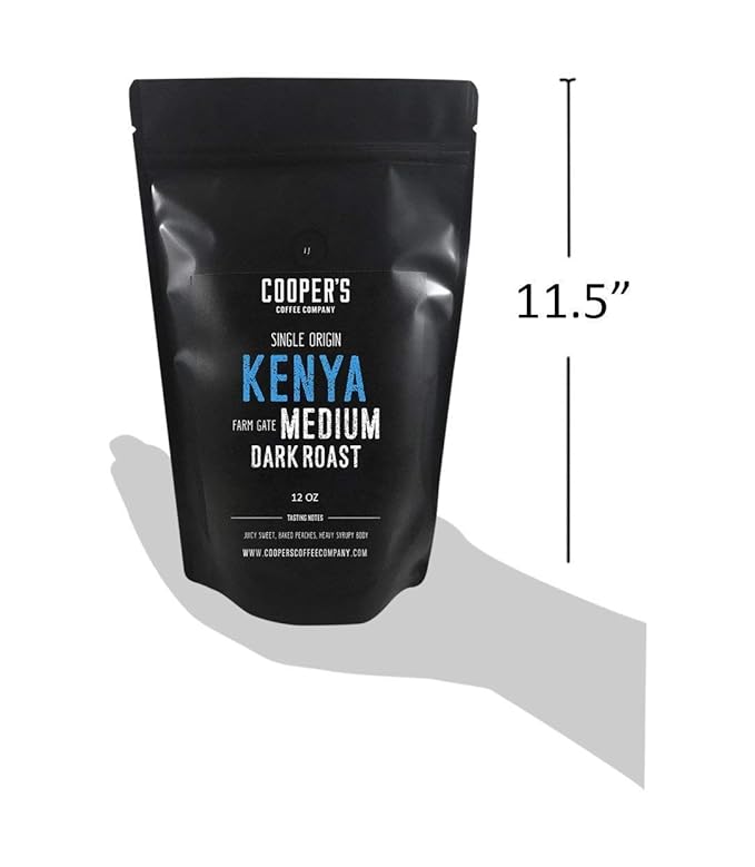 Kenya AA Medium-Dark Roast Coffee Beans Single Origin Whole Bean or Ground Coffee Gourmet Coffee - 2lb Bag