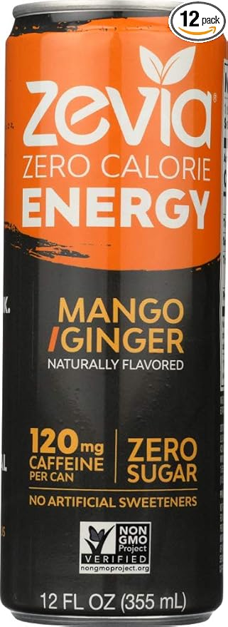 ZEVIA DRINK ENERGY MANGO GINGER - Pack of 12