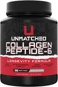 Unmatched Collagen Peptide-6 | Multi-Source Collagen Powder with Vitamin C Biotin &amp Hyaluronic Acid | Supports Skin &amp Joint Health | 36 Servings (Unflavored)