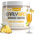 EarlyBird Morning Cocktail - Pineapple Mimosa 45 Servings - Clean Energy Drink (Natural Caffeine) Increased Motivation (Nootropics) Supercharged Hydration (Electrolytes) - Wake Up Early Drink w/