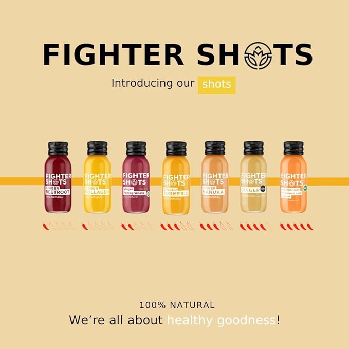 Ginger Marine Collagen Shots (12x60ml) | Healthier Skin and Hair | 100% Natural | Perfect Morning/Post Workout Pick Me Up | No Preservatives | Fresh &amp Fiery Ginger Shots