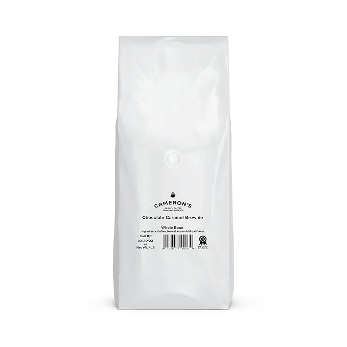 Cameron's Coffee Roasted Whole Bean Coffee Flavored Chocolate Caramel Brownie 4 Pound