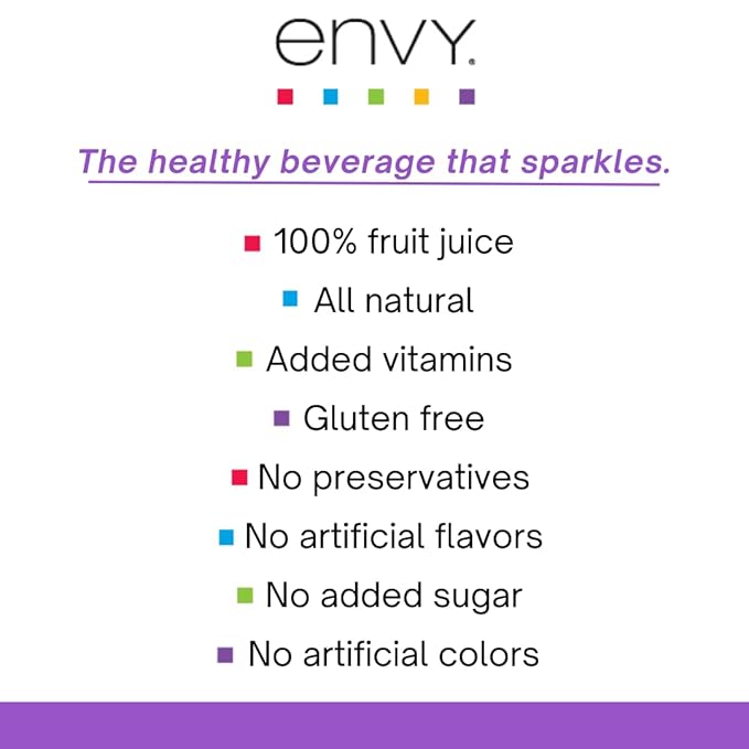 Envy Sparkling 100% Fruit Juice Acai Berry 8oz (Case of 24)