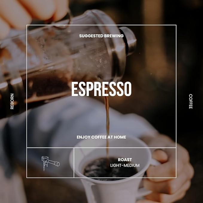 Reborn Coffee Specialty Whole Bean Coffee Medium Roast 12 Ounce Reborn Signature Floresta Espresso Blend Flavor Notes of Chocolate Vanilla and Orange