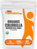 BulkSupplements.com Organic Chlorella Powder - Broken Cell Wall Green Superfood Powder Chlorella Supplement - Gluten Free 3g per Serving 250g (8.8 oz) (Pack of 1)