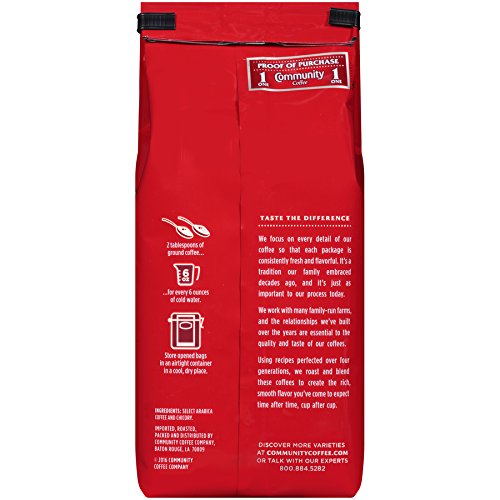 Community Coffee Coffee and Chicory Decaf Coffee Medium Dark Roast Ground Coffee 12 Ounce Bag (Pack of 6)
