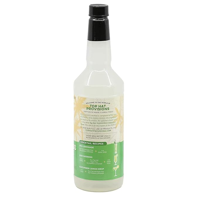 Top Hat Keto Sugar Free Cucumber Lemonade Mix - Naturally Sweetened with Monk Fruit - Craft Mixer for Skinny Cocktail Drinks - 2 Pack of 32oz Bottles
