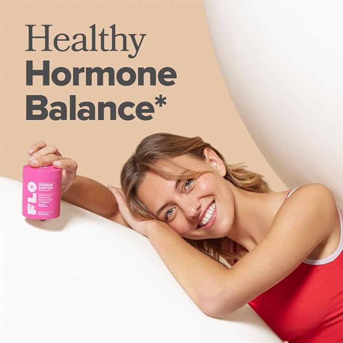 O Positiv FLO Ovarian Health Support - Hormone Balance for Women Supplement with DIM Myo &amp D-Chiro Inositol Folic Acid - Supports Healthy Ovulation Cycle Regularity - 30 Servings