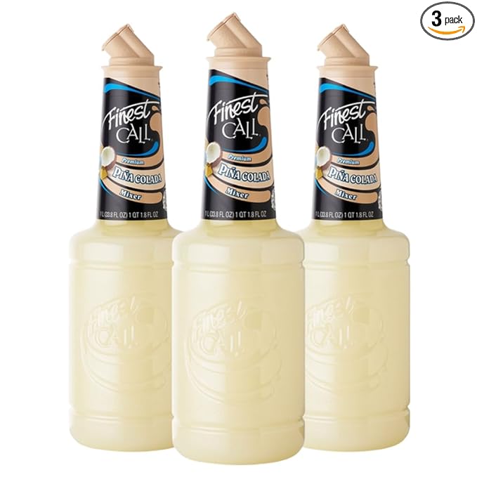 Finest Call Premium Pina Colada Drink Mix 1 Liter Bottle (33.8 Fl Oz) Pack of 3