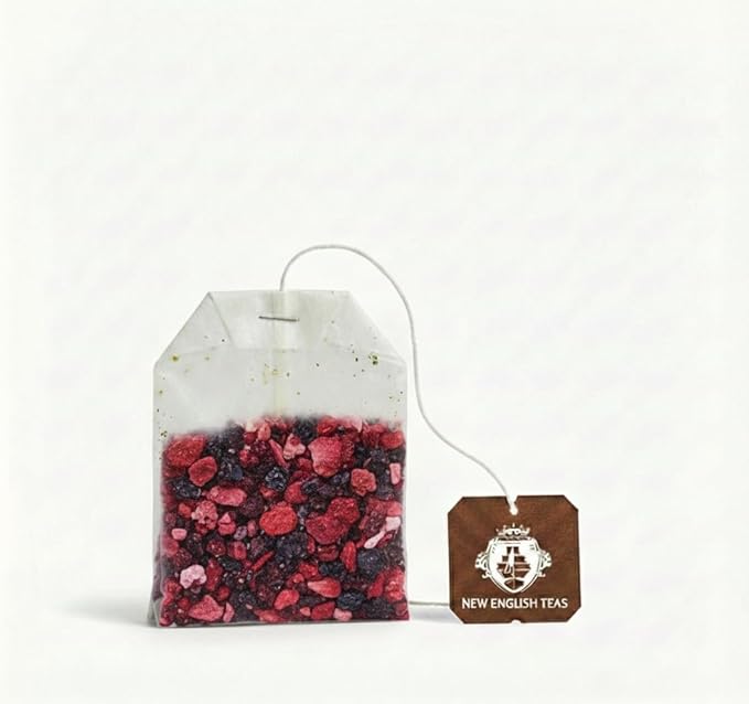 New English Teas Fruit &amp Herbal Tea 120 Teabags 12 Packs of 10 Individually Wrapped Tea Bags Naturally Caffeine Free (Superfruit)