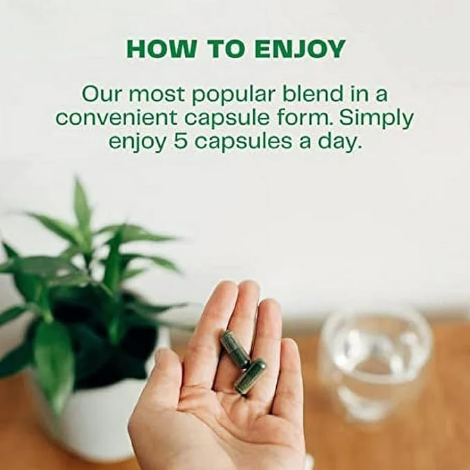 Amazing Grass Greens Blend Superfood Capsules: Super Greens with Organic SpirulinaChlorellaBeet Root PowderDigestive Enzymes &amp Probiotics150 Capsules (Packaging May Vary)(Pack of 2)