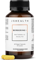 JSHealth Vitamins Berberine+ Formula — Berberine Supplement for Metabolic Health — Vegan Gluten-Free &amp Non-GMO. (60 Tablets)