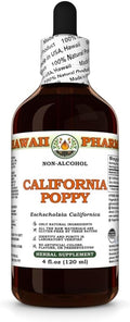 Hawaii Pharm California Poppy Alcohol-Free Extract Glycerite for Calming Nervous System Promotes Relaxation Supports Sleep Eases Tension - 4 fl.oz