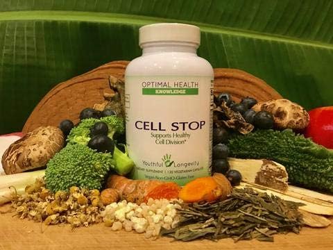 CELL STOP - Powerful Cell Division Support Propriety Blend includes Curcumin Green Tea Reishi Mushroom Turkey Tail Mushroom Broccoli Extract 13/16 Beta Glucan and Others - 120 Veggie Capsules