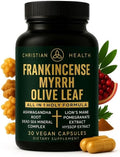 Christian Health Frankincense Myrrh Olive Leaf Capsules – Ashwagandha Lion’s Mane Pomegranate Hyssop &amp Dead Sea Minerals – Vegan Non-GMO GMP Certified Faith-Based Herbal Supplement – 30 Ct