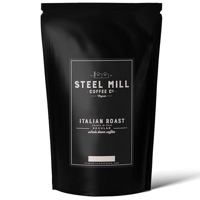 Steel Mill Coffee Co. | Italian Roast Fair Trade Organic Coffee | 2 LB Bag | Ground |Dark | 100% Arabica Beans | Organic Fair Trade