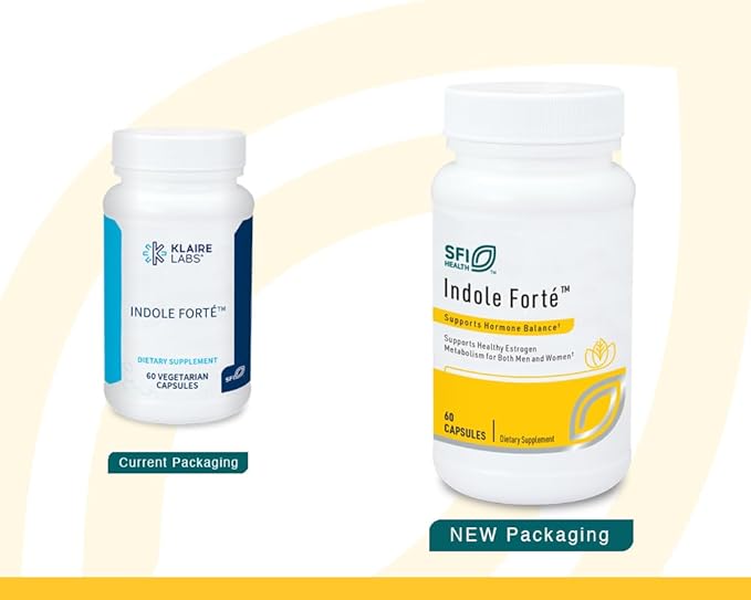 Klaire Labs SFI Health Indole Forté - Estrogen Supplement for Women &amp Men with Diindolylmethane &amp Indole-3-Carbinol - Indole &amp DIM Supplement to Promote Healthy Estrogen Metabolism (60 Cap