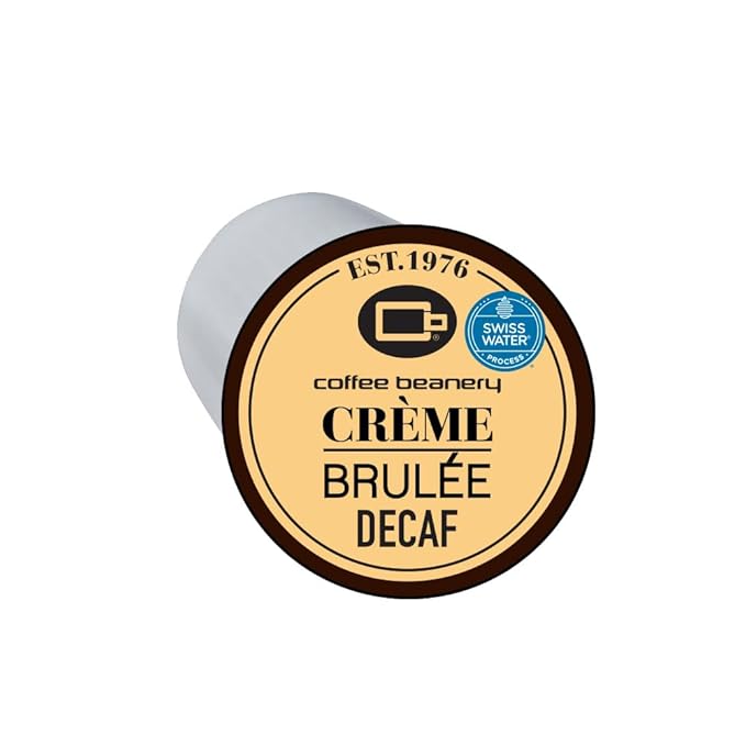 Crème Brulee Decaf Coffee Pods by Coffee Beanery | 12ct Medium Roast Arbica Coffee