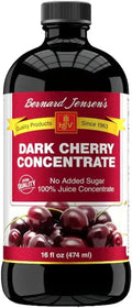 Bernard Jensen's Black Cherry Juice Concentrate - Natural Cherry Concentrate Without Additives and Sweeteners - Sweet Cherry Juice Topping for Ice Cream Pastries and Other Desserts 16 fl. oz bottle